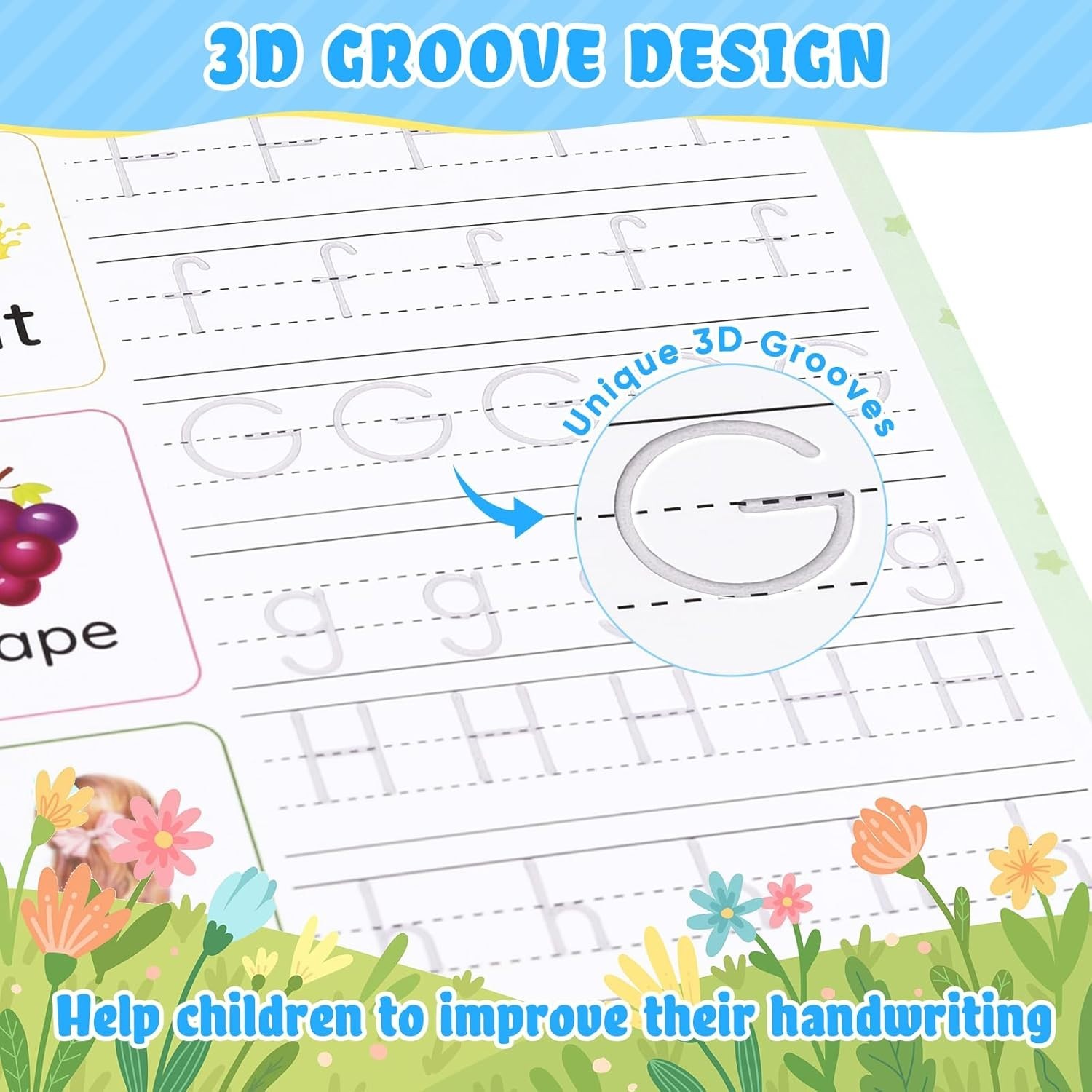 Multicolor Handwriting Copybooks with Silicone Grip for Comfortable Learning