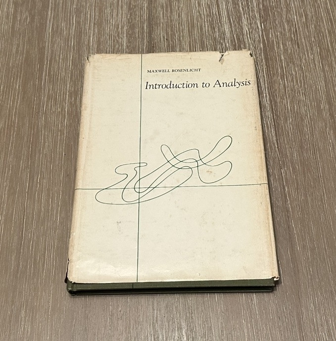 INTRODUCTION TO ANALYSIS by Maxwell Rosenlicht 1970 HC/DJ/Vintage