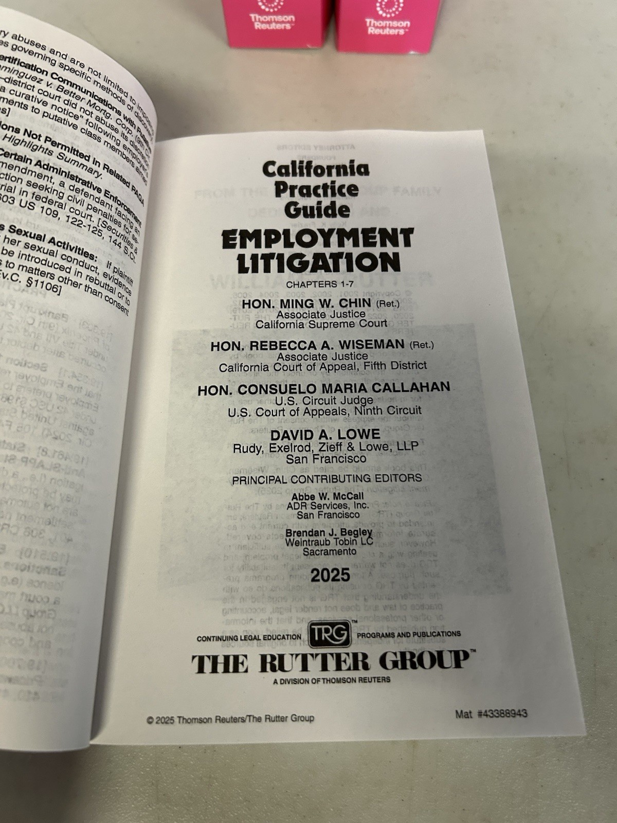 California Practice Guide Employment Litigation 2025 Rutter Group