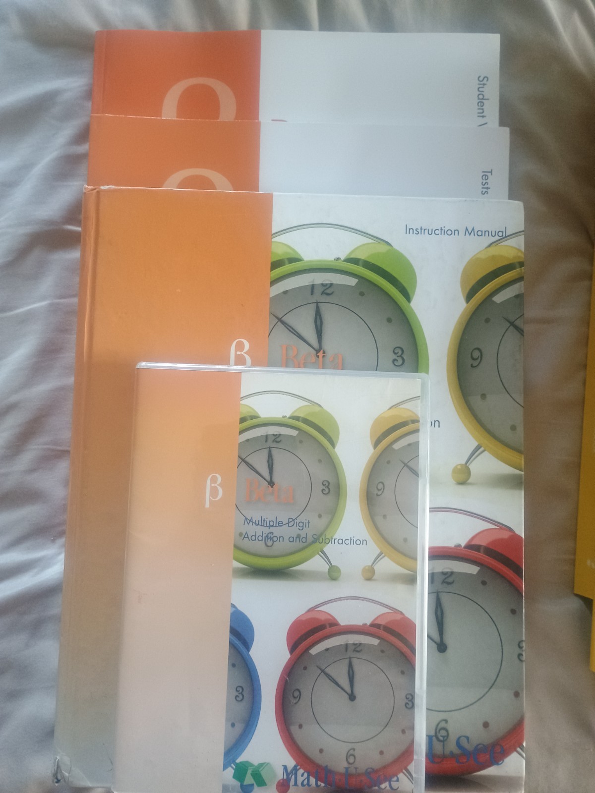 Beta Math U See student text and test book brand new