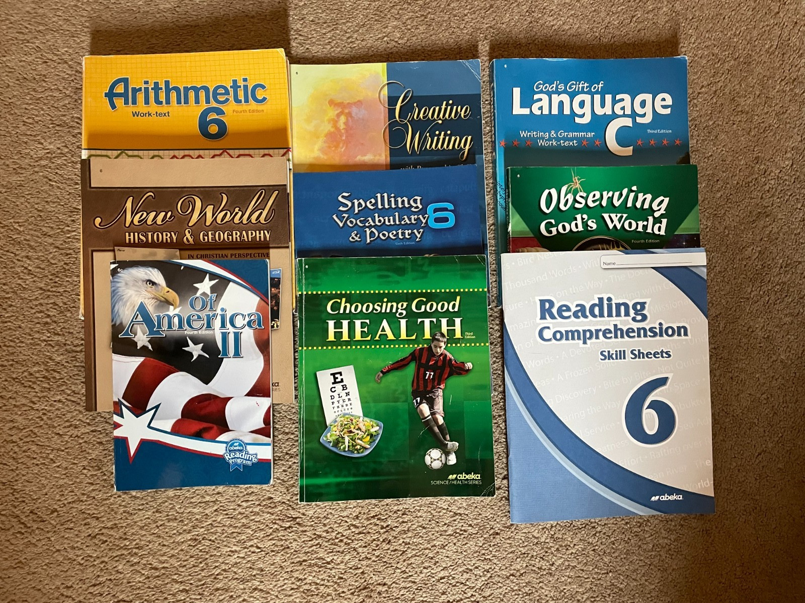 Abeka 6th Grade homeschool 15 books basic curriculum most in very good condition