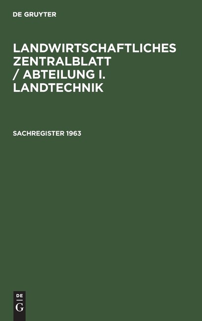 Sachregister 1963