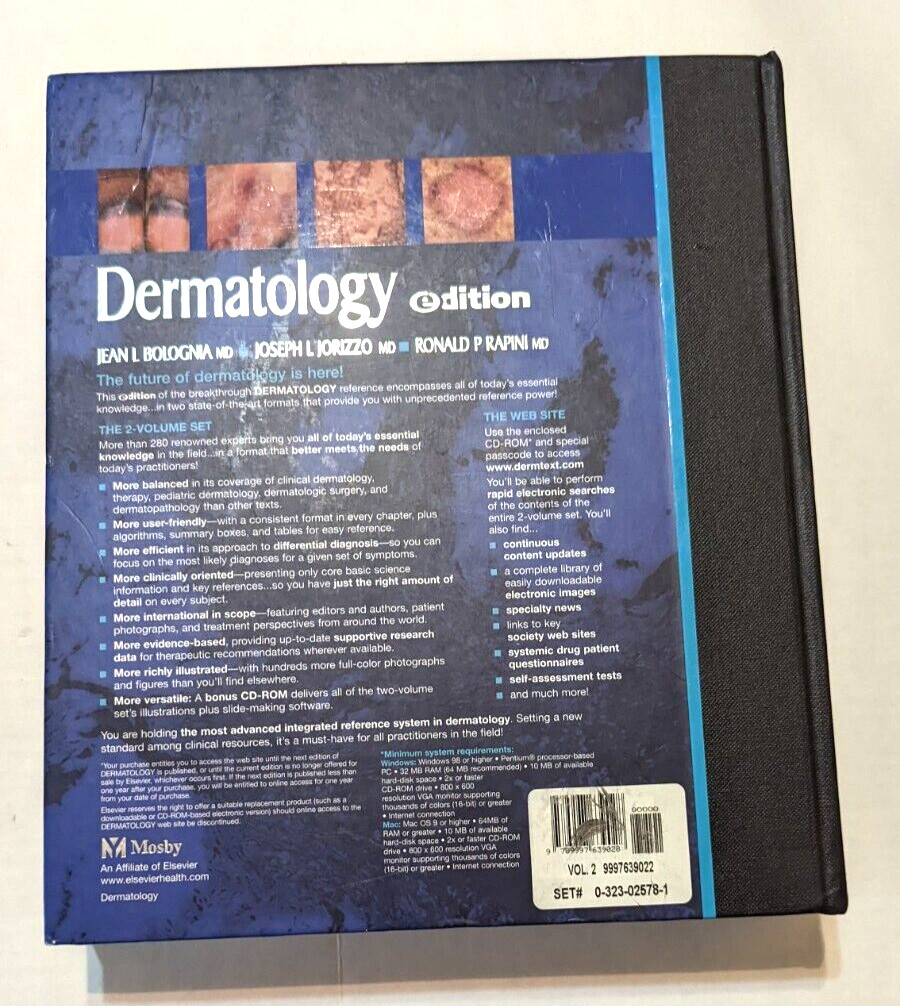 Dermatology Medical Text – 2 Volume Set, Jean Bologinia 2003