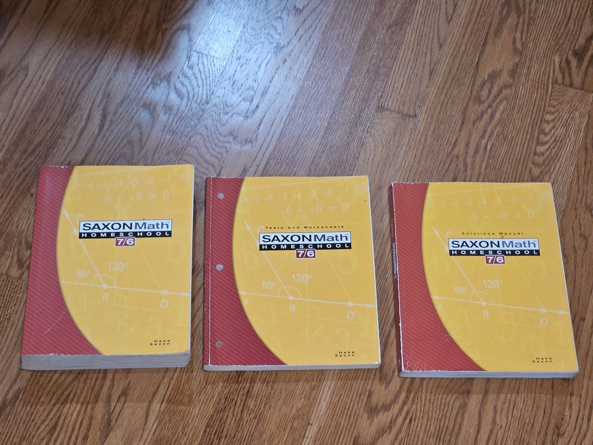Saxon 7/6 7-6 Homeschool Math Set book tests worksheets Solutions