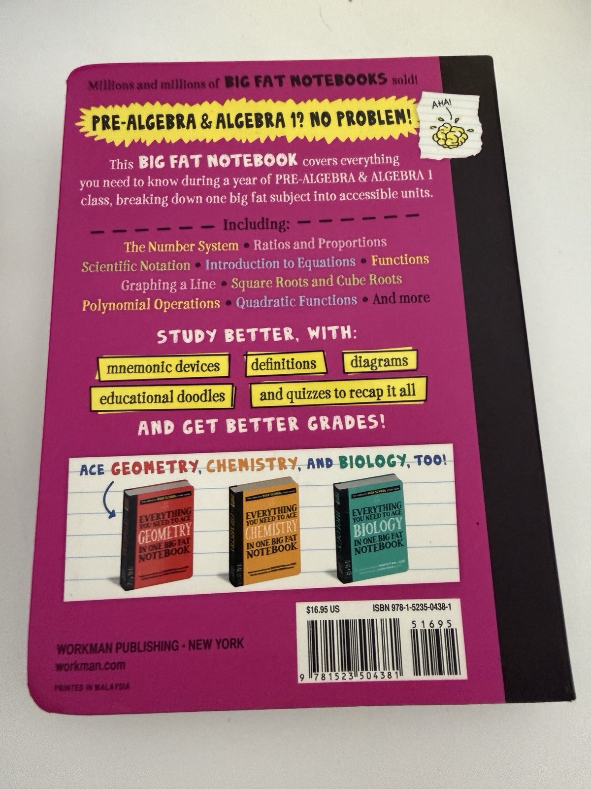 Workman Publishing Study Guide Everything You Need to Ace Pre-Algebra & Algebra…