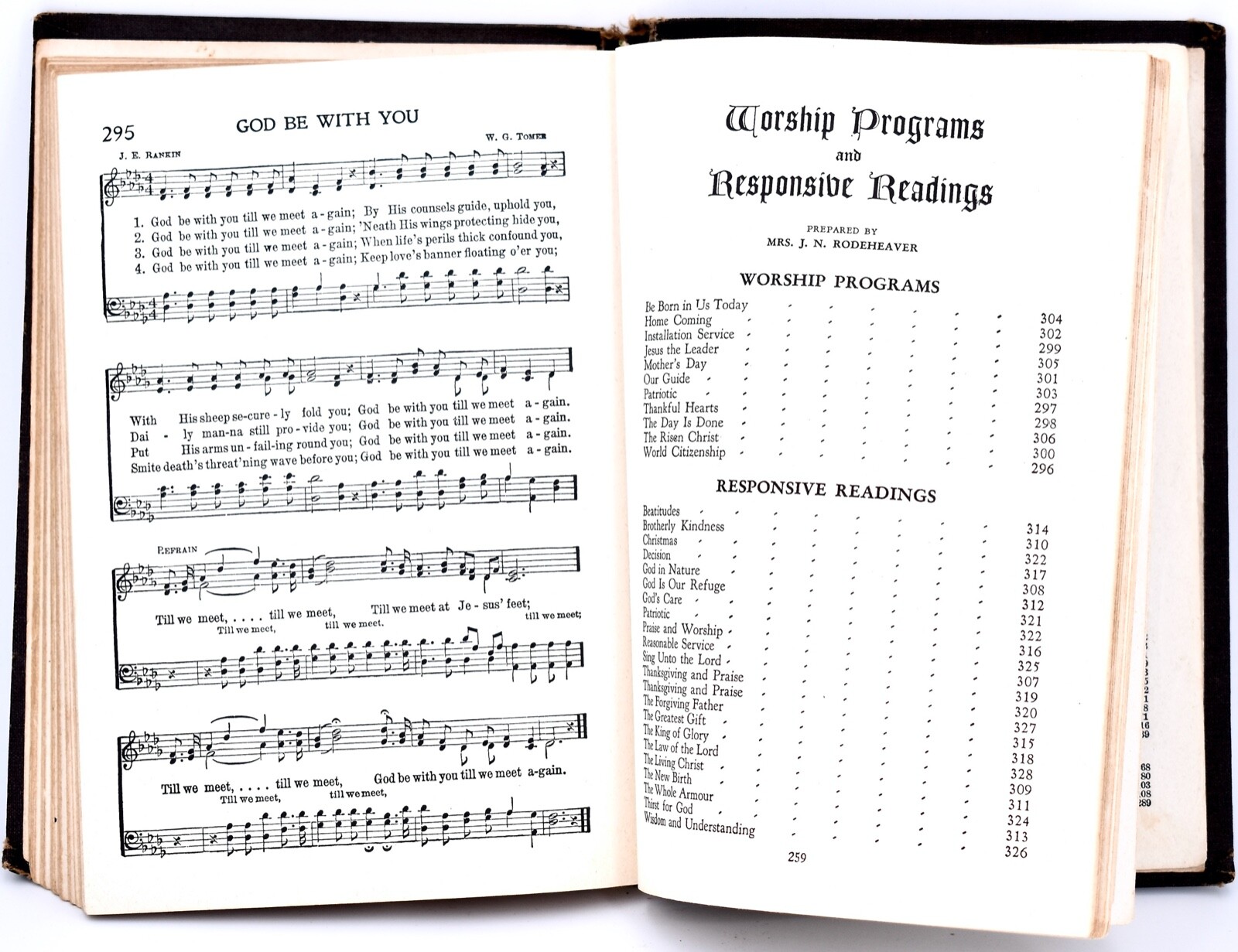 Triumphant Service Songs Hymnal,1946,Black Hardcover,288 pages,Songs