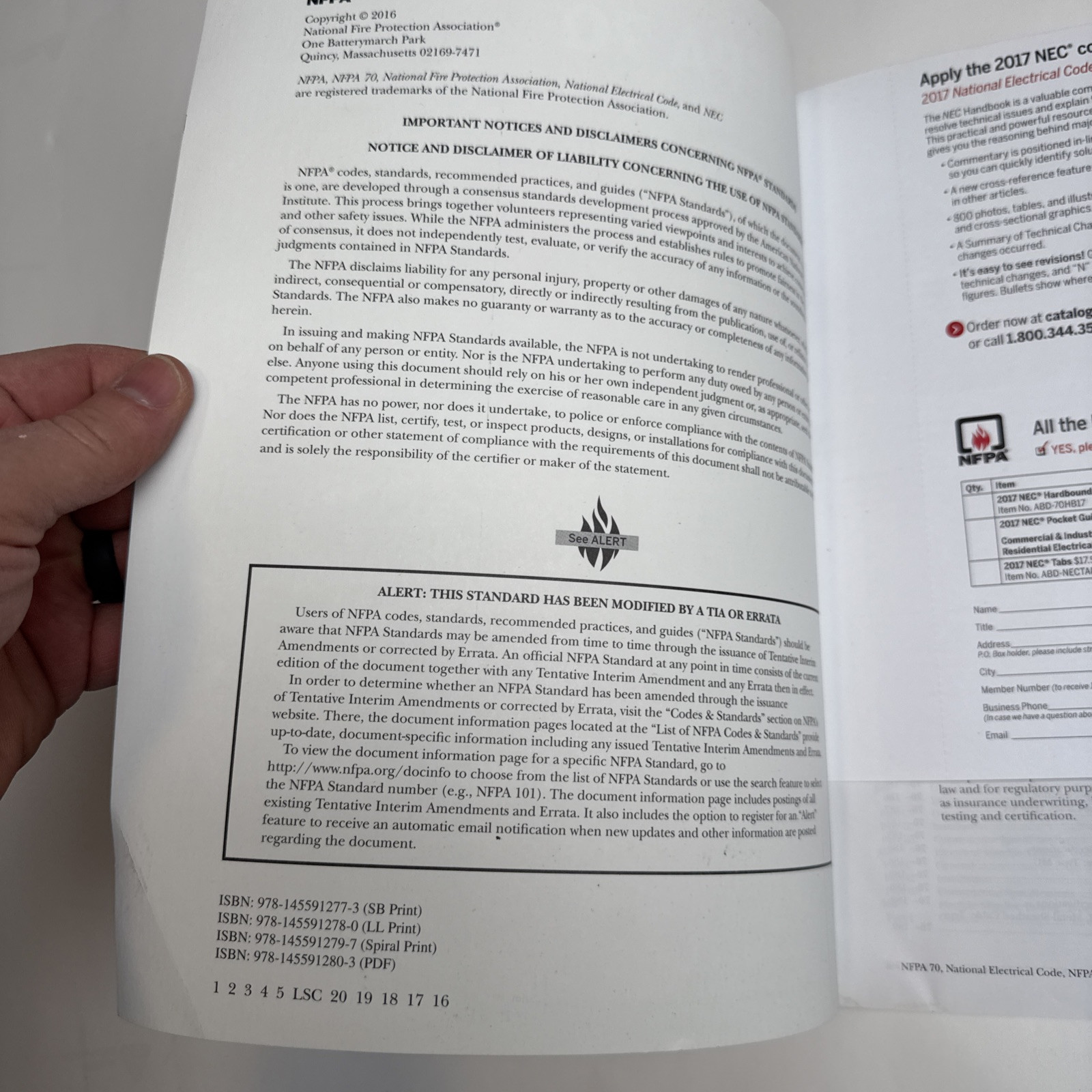 NFPA 70 National Electrical Code NEC 2017 Edition Paperback Free Shipping USA