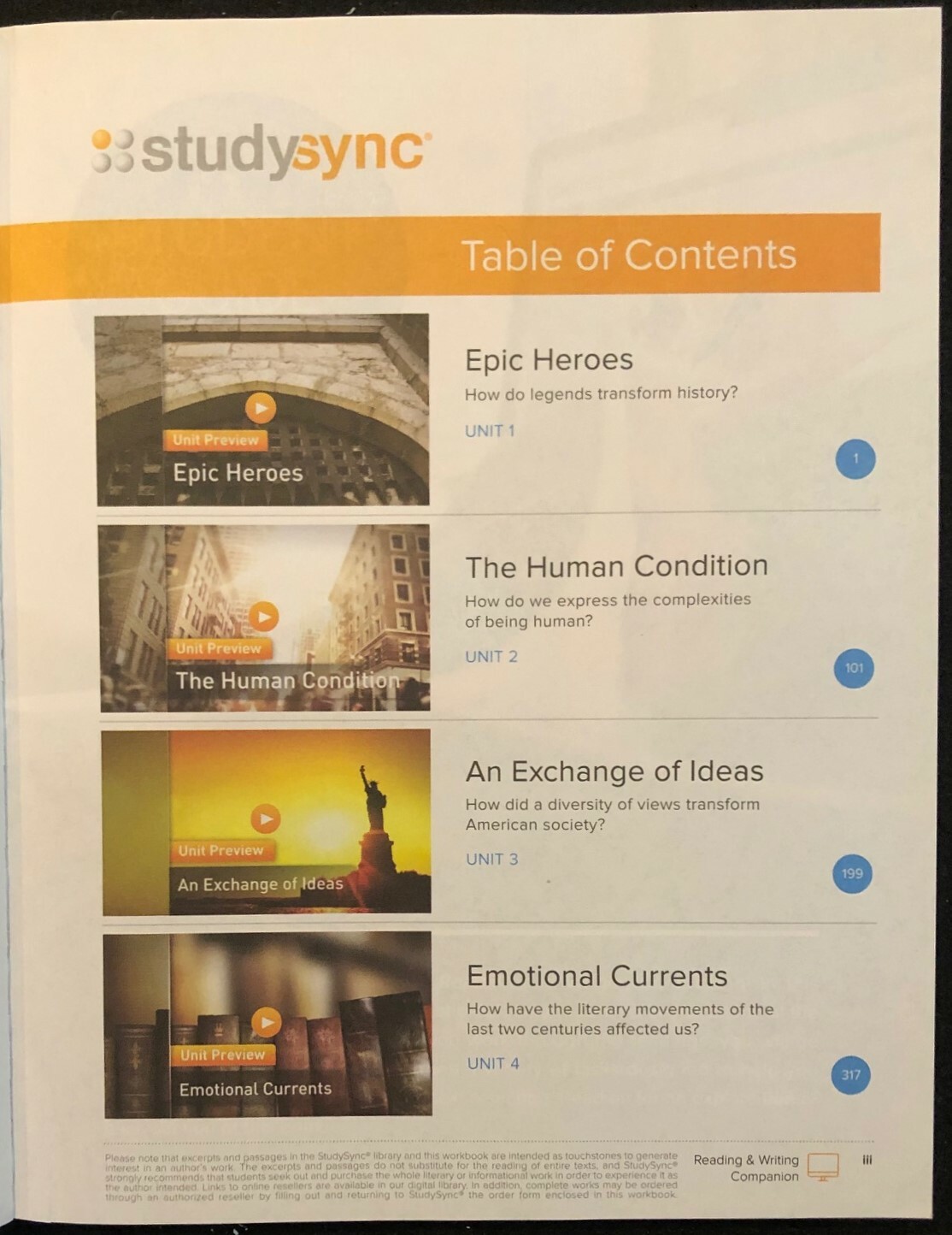 12th – STUDY SYNC Teacher Resource Companion & Reading/Writing Student Companion