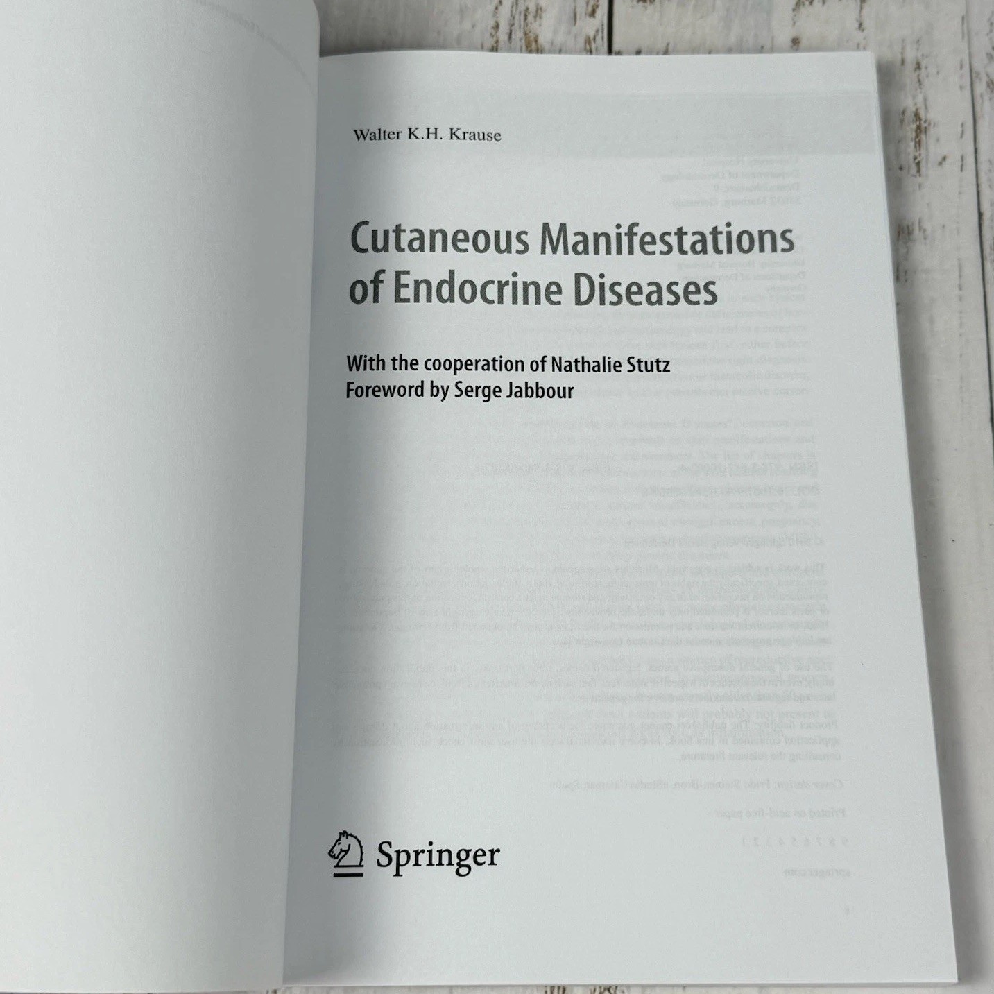 Cutaneous Manifestations of Endocrine Diseases by Walter K.H. Krause PB 2010