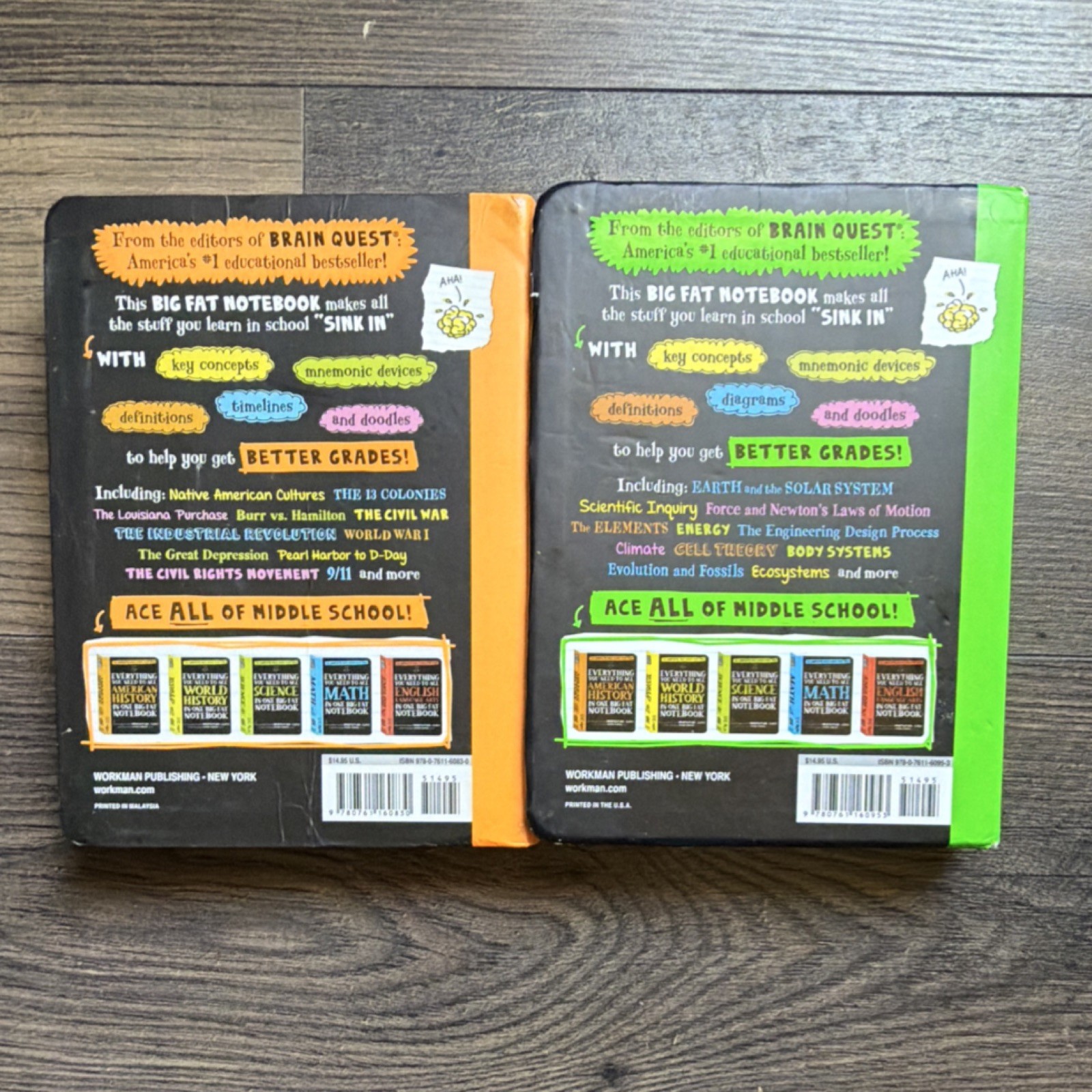 Workman Publishing American History & Science Study Guide Middle School