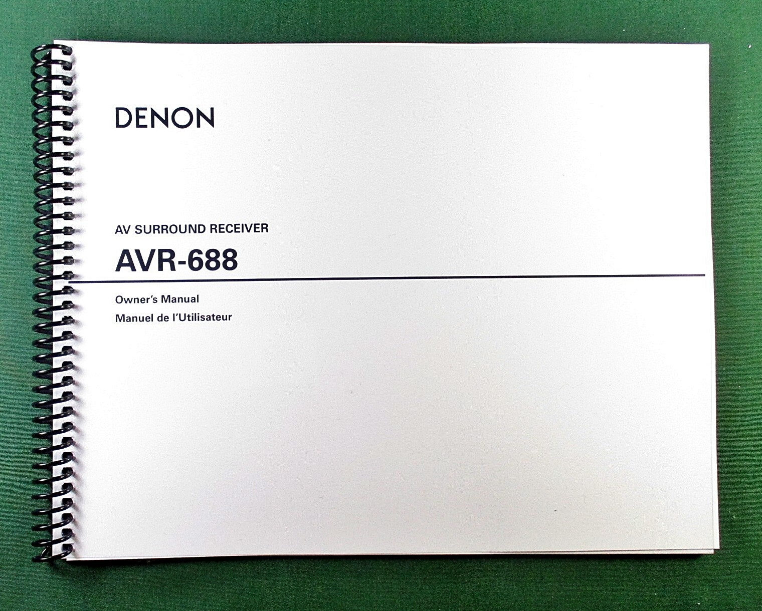 Denon AVR-688 Instruction Manual: 68 Pages & Protective Covers!