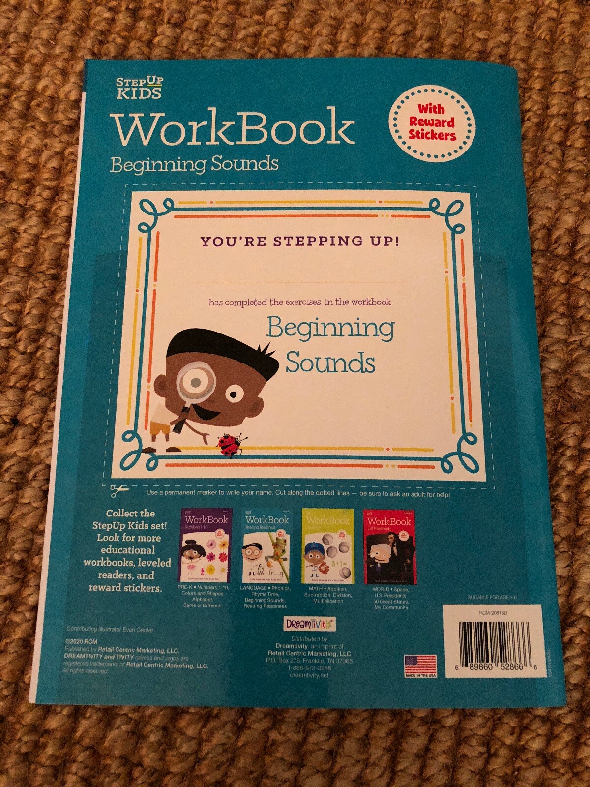 Step Up Kids Beginning Sounds Workbook. 32 Pages Grades Pre-K-K