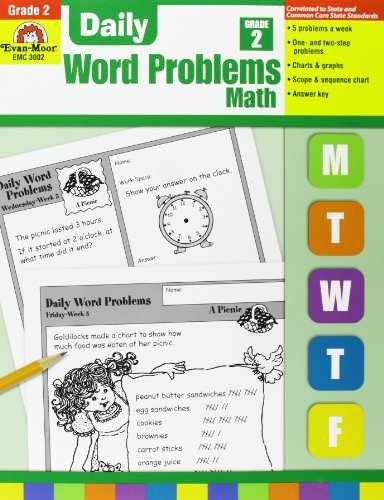 Daily Word Problems, Grade 2 – Paperback, by Evan Moor – Very Good o