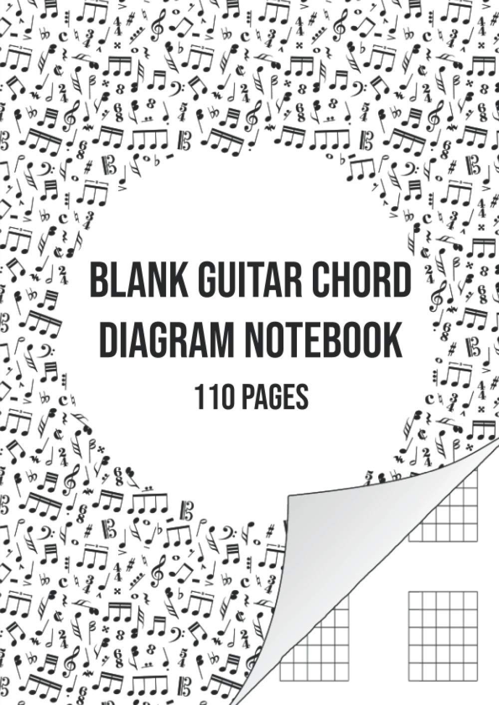 Blank Guitar Chord Diagram Notebook Blank Chord Book | 110 Pages