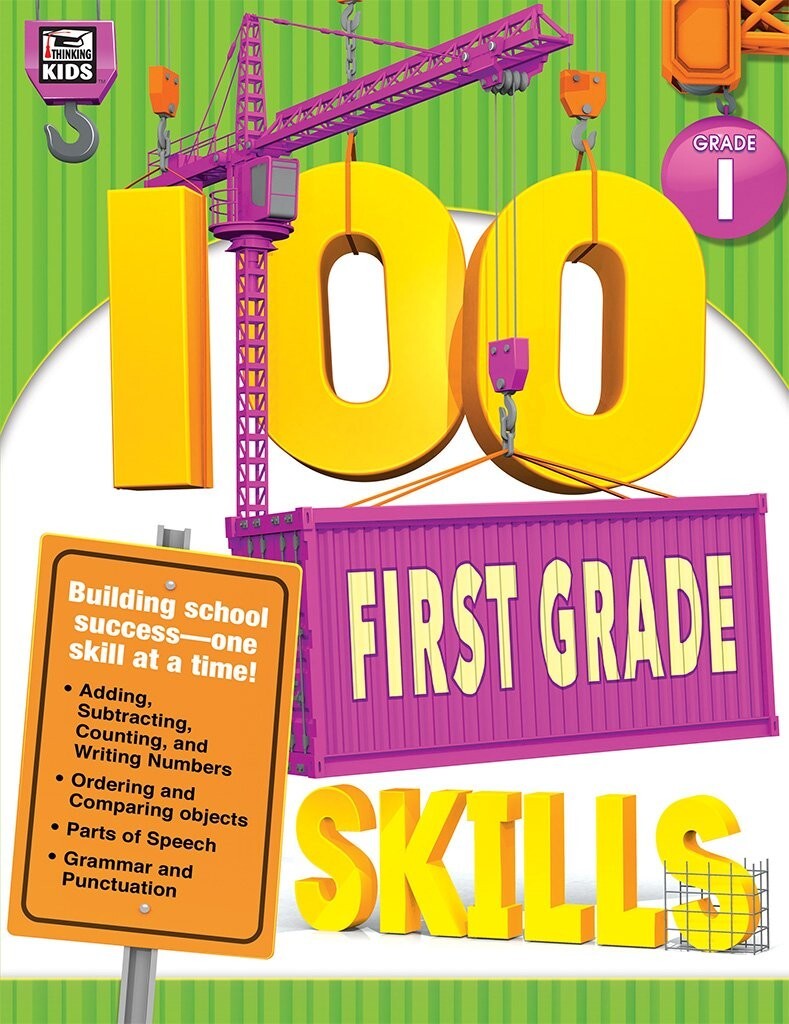 NEW 100 First Grade Skills Workbook – Math & Language Arts – 256 Pages!