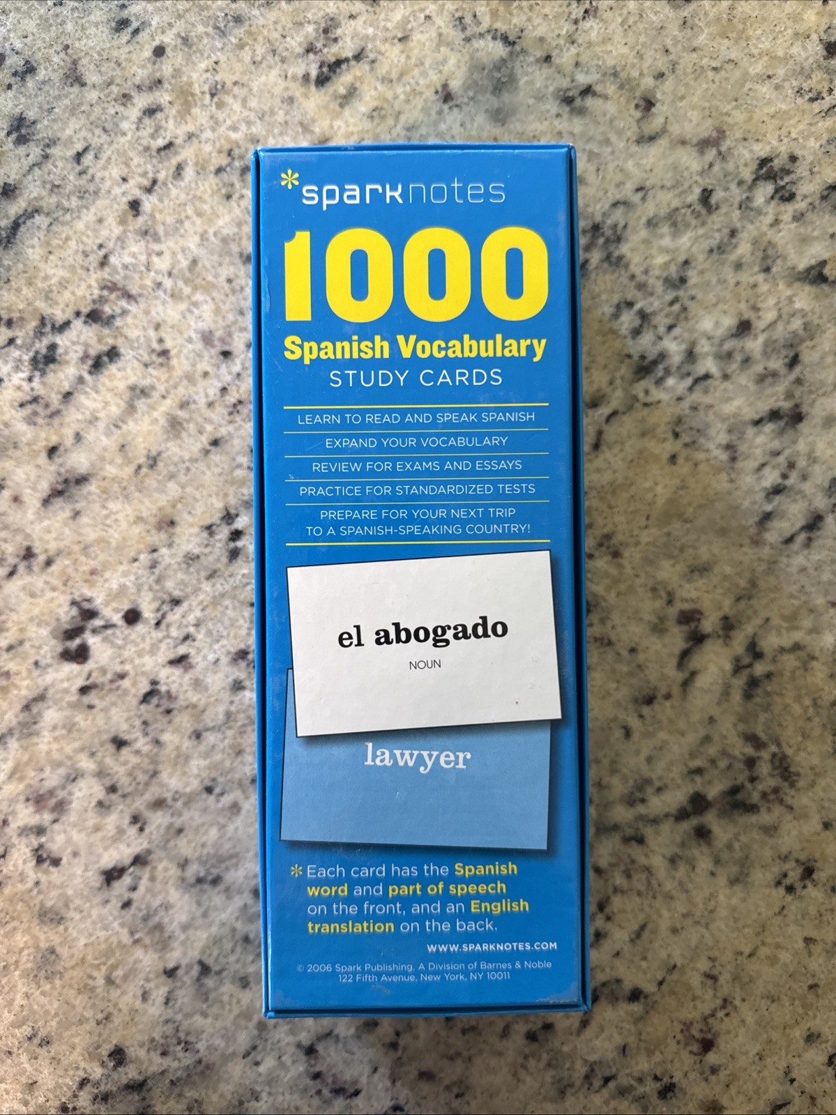 Sparknotes Spanish Vocabulary Study Cards Boxed Set of 1000