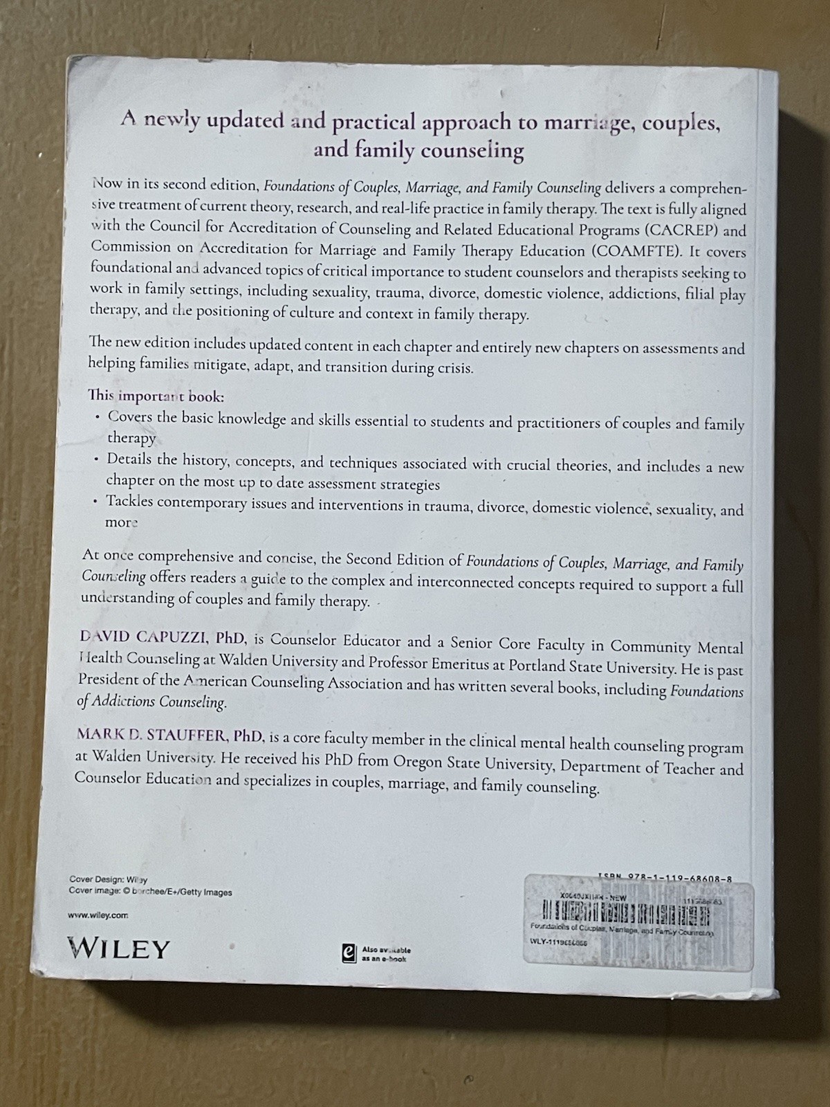 Foundations of Couples, Marriage, and Family Counseling by Mark D. Stauffer