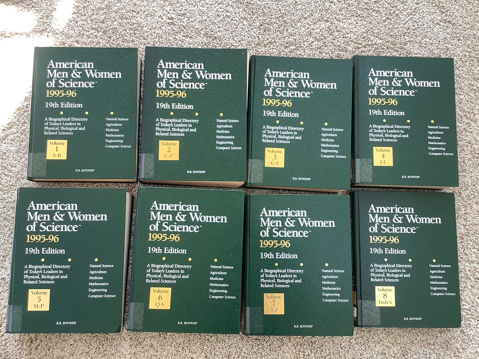 Full Set American Men & Women of Science 19th Edition; Biographical Directory