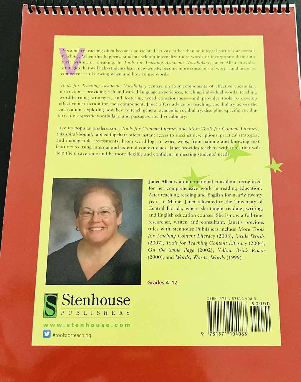 Tools for Teaching Academic Vocabulary by Janet Allen (2014, Spiral)