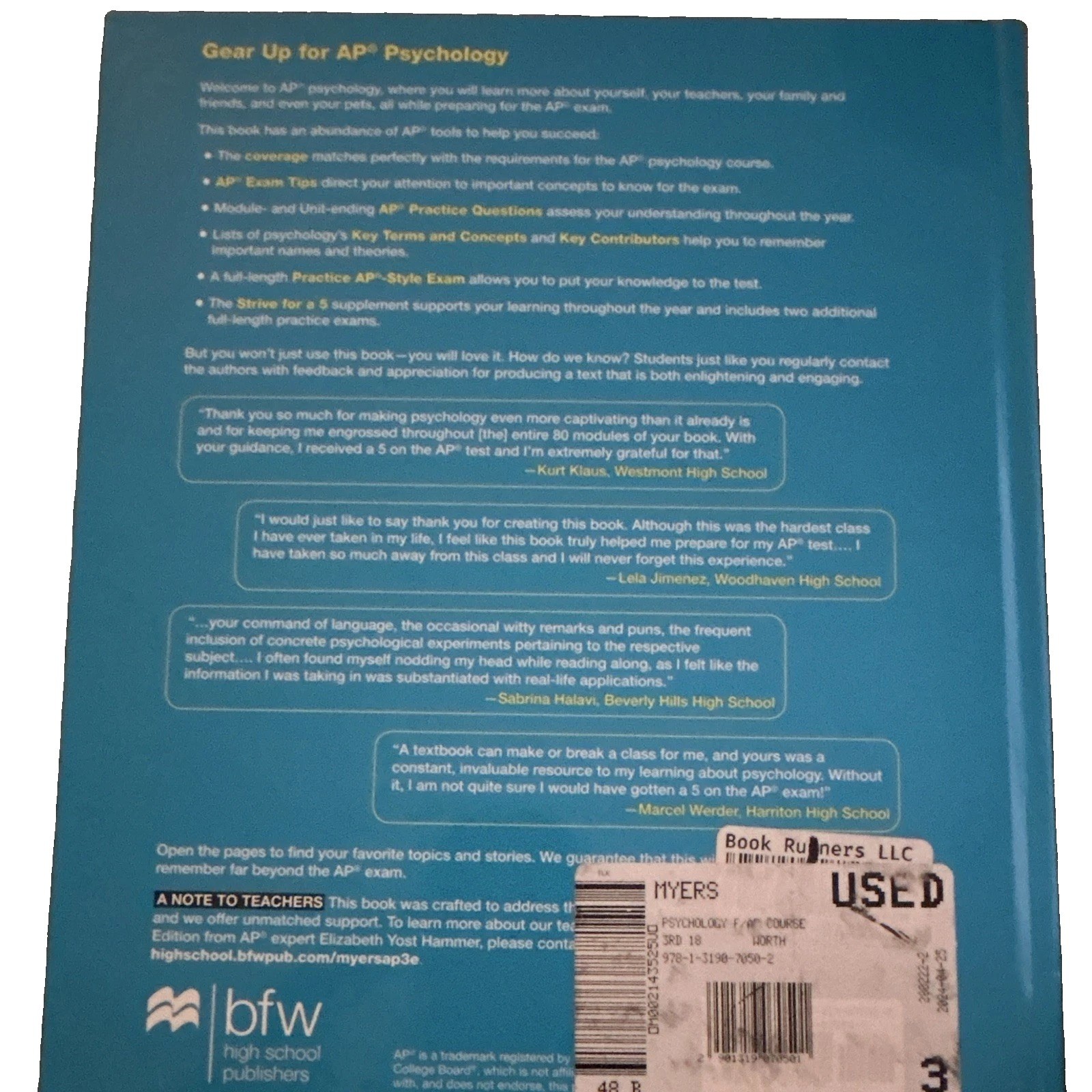 Myers’ Psychology for the AP Course 3rd Edition (2018) Myers DeWall