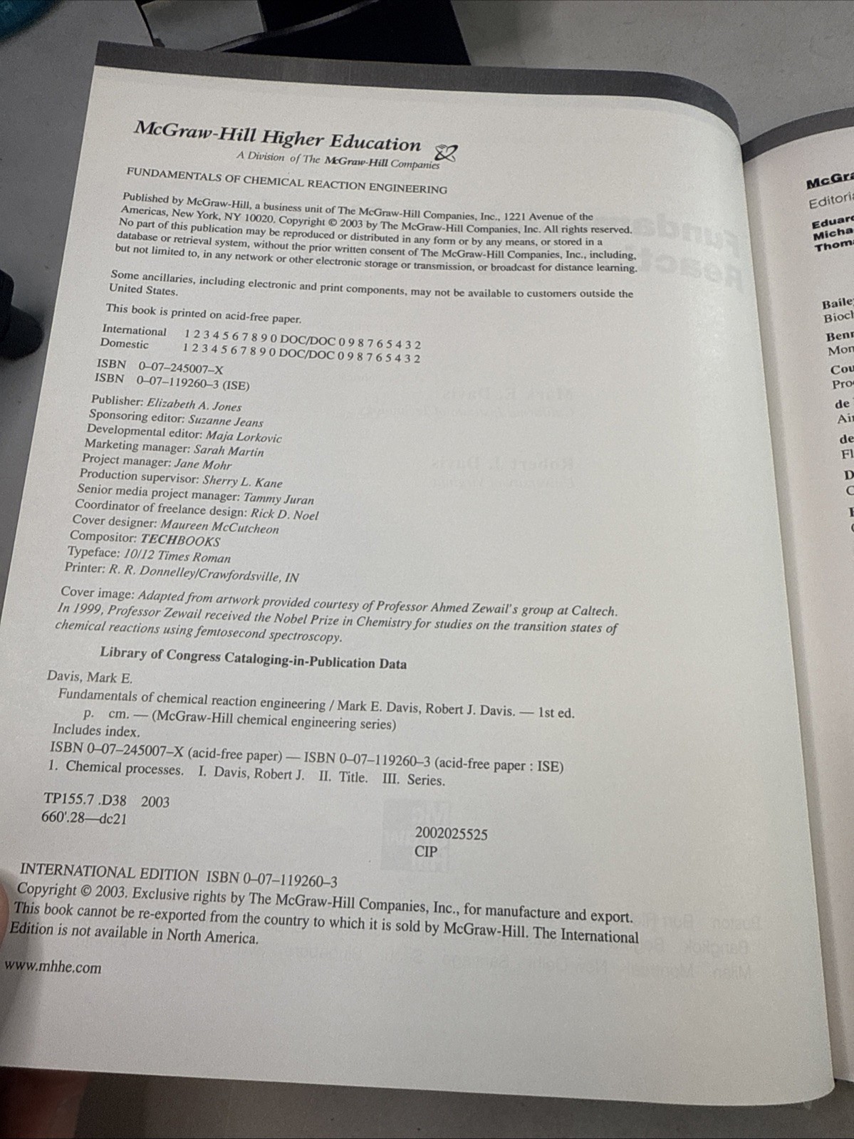 Mcgraw-Hill Chemical Engineering Ser.: Fundamentals of Chemical Reaction…