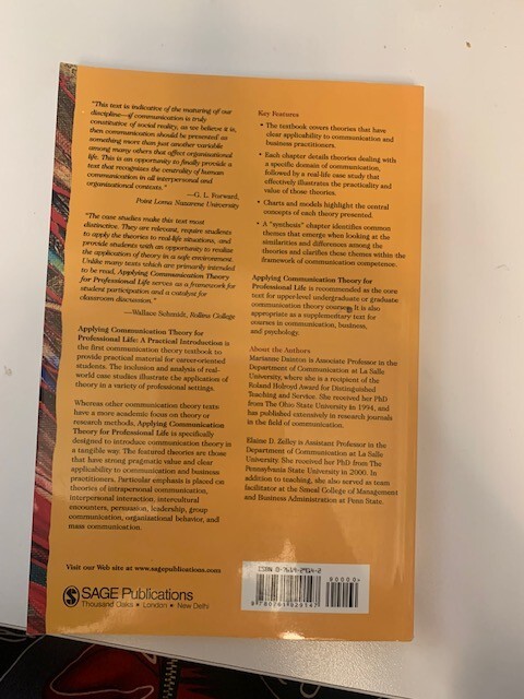 APPLYING COMMUNICATION THEORY FOR PROFESSIONAL LIFE – A Practical Introduction