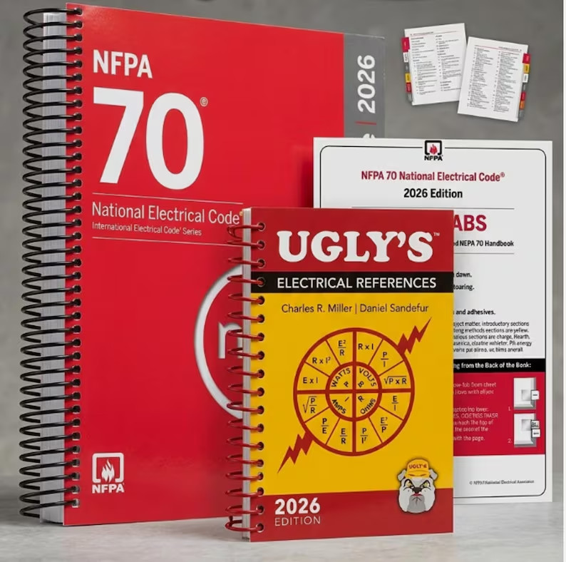 NFPA 70 2026 NEC Code Book + Ugly’s Electrical Ref Spiral + Index TAB 2026