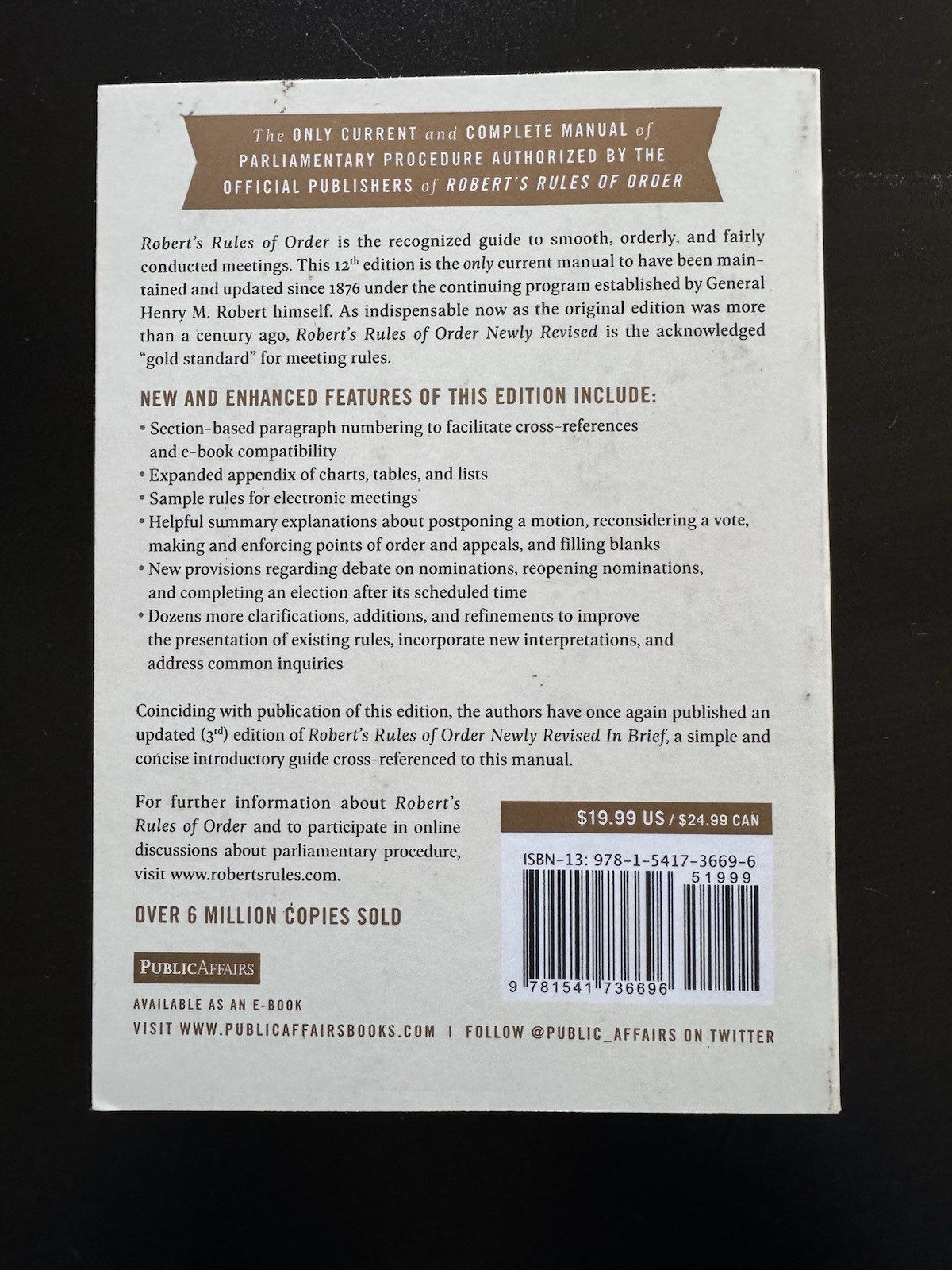 Robert’s Rules of Order Newly Revised, 12th Edition Paperback