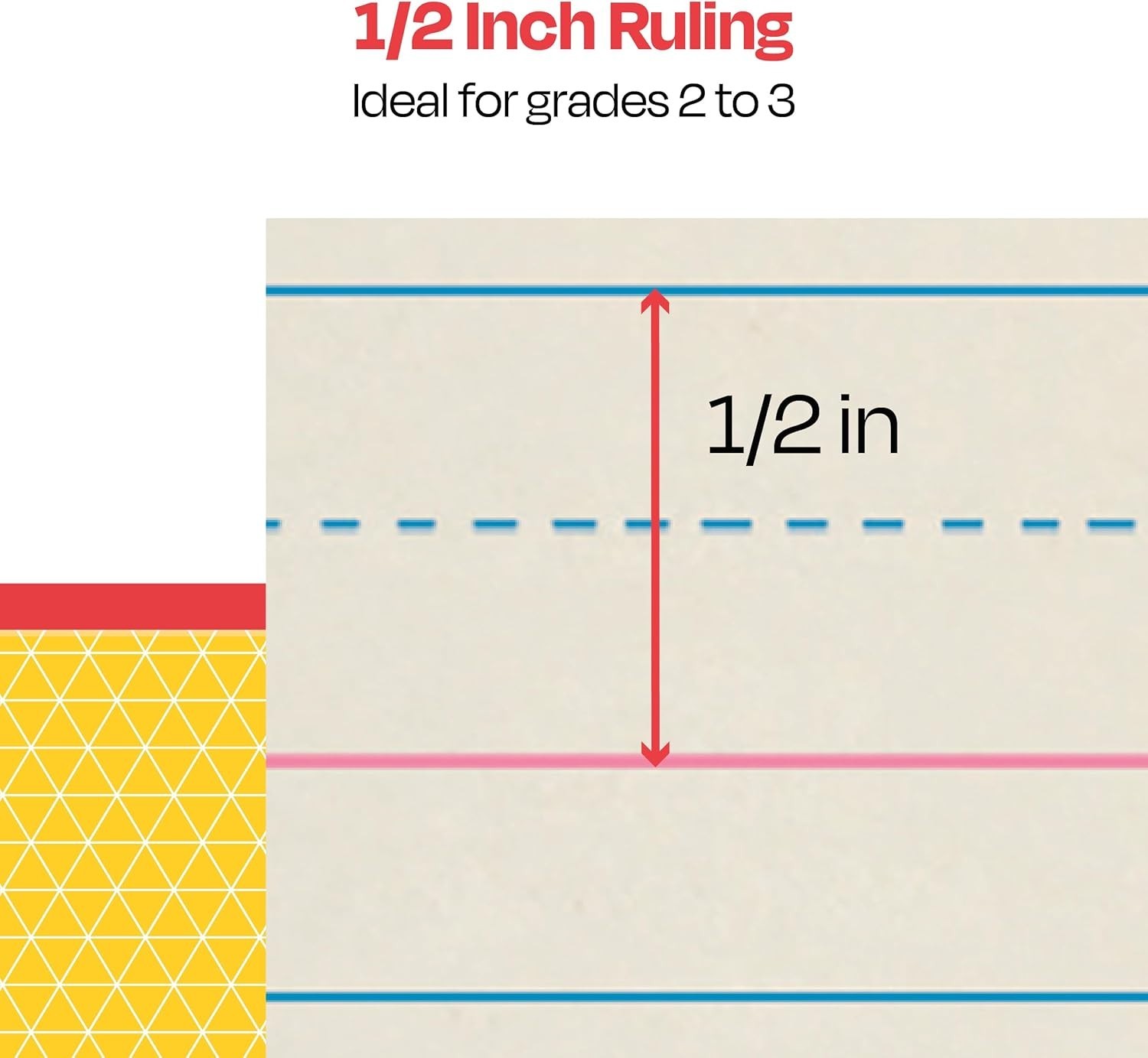 Zaner-Bloser 8×10.5 Handwriting Paper: 1/2 Inch Rule for Grade 3 – 500 Sheets