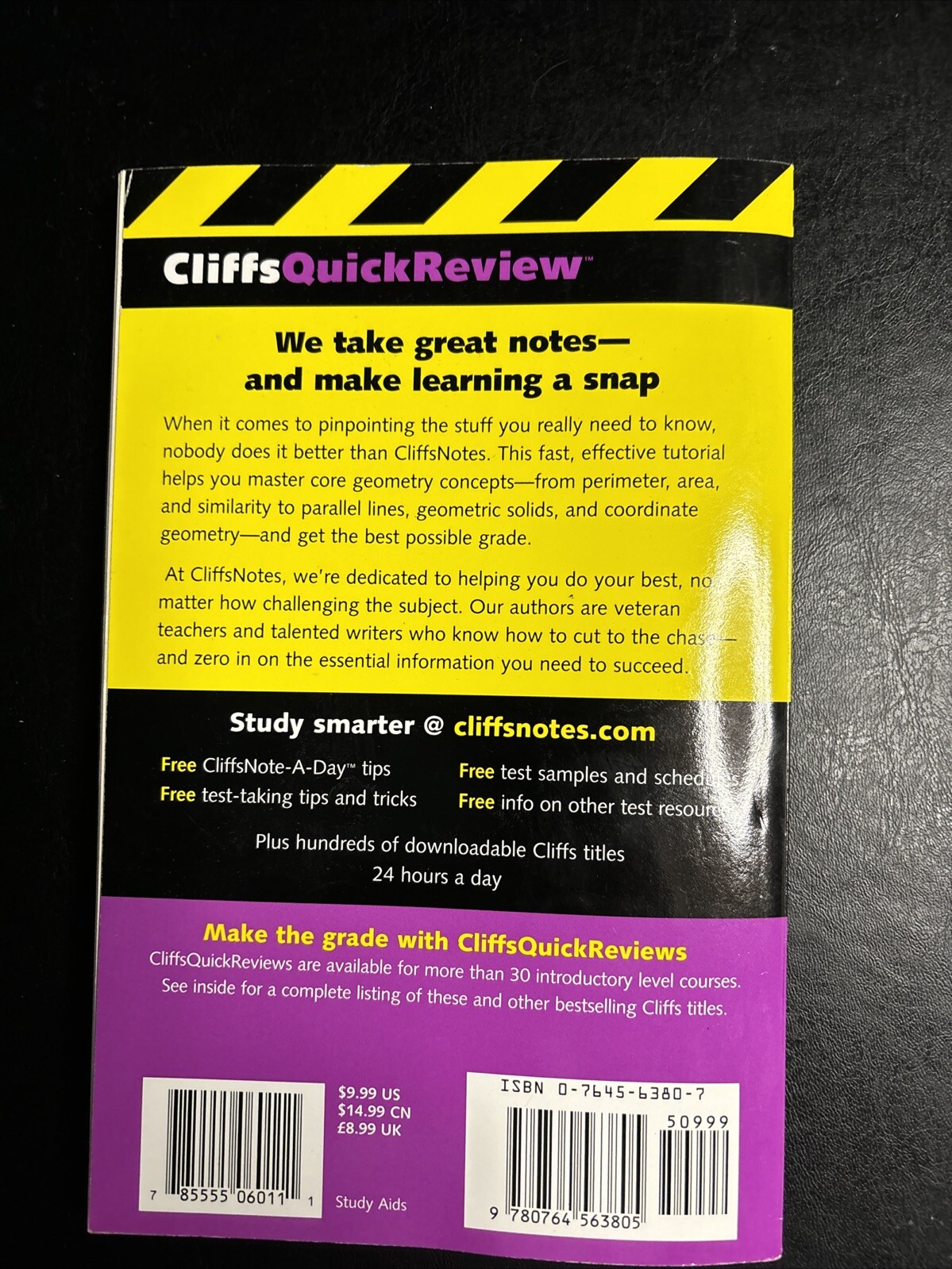 CliffsQuickReview Geometry Cliffs Quick Review (Paperback)) VGC Never Used