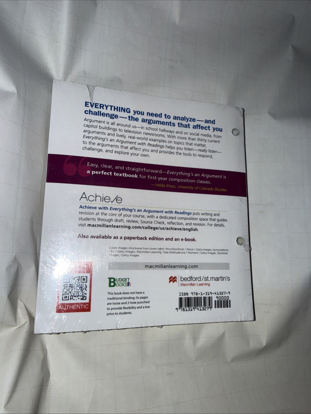 Loose-leaf for Everything’s an Argument with Readings by Lunsford (WTF34)