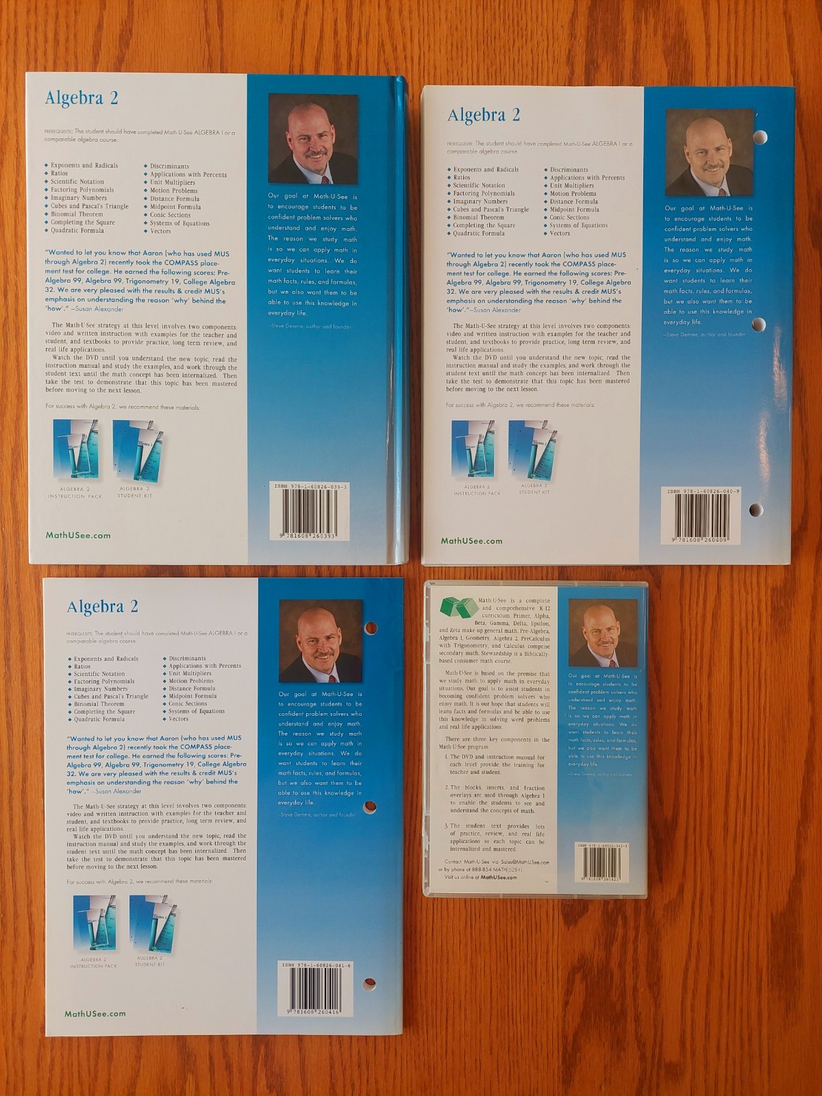 Math-U-See Algebra 2 SET: Teacher Manual, Student Text, Tests, & DVD’s–Like New