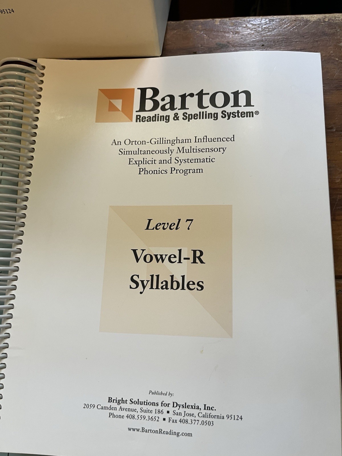 NO TILES Barton Reading & Spelling Level 7 Vowel-R Syllables Kit Manuals DVDs