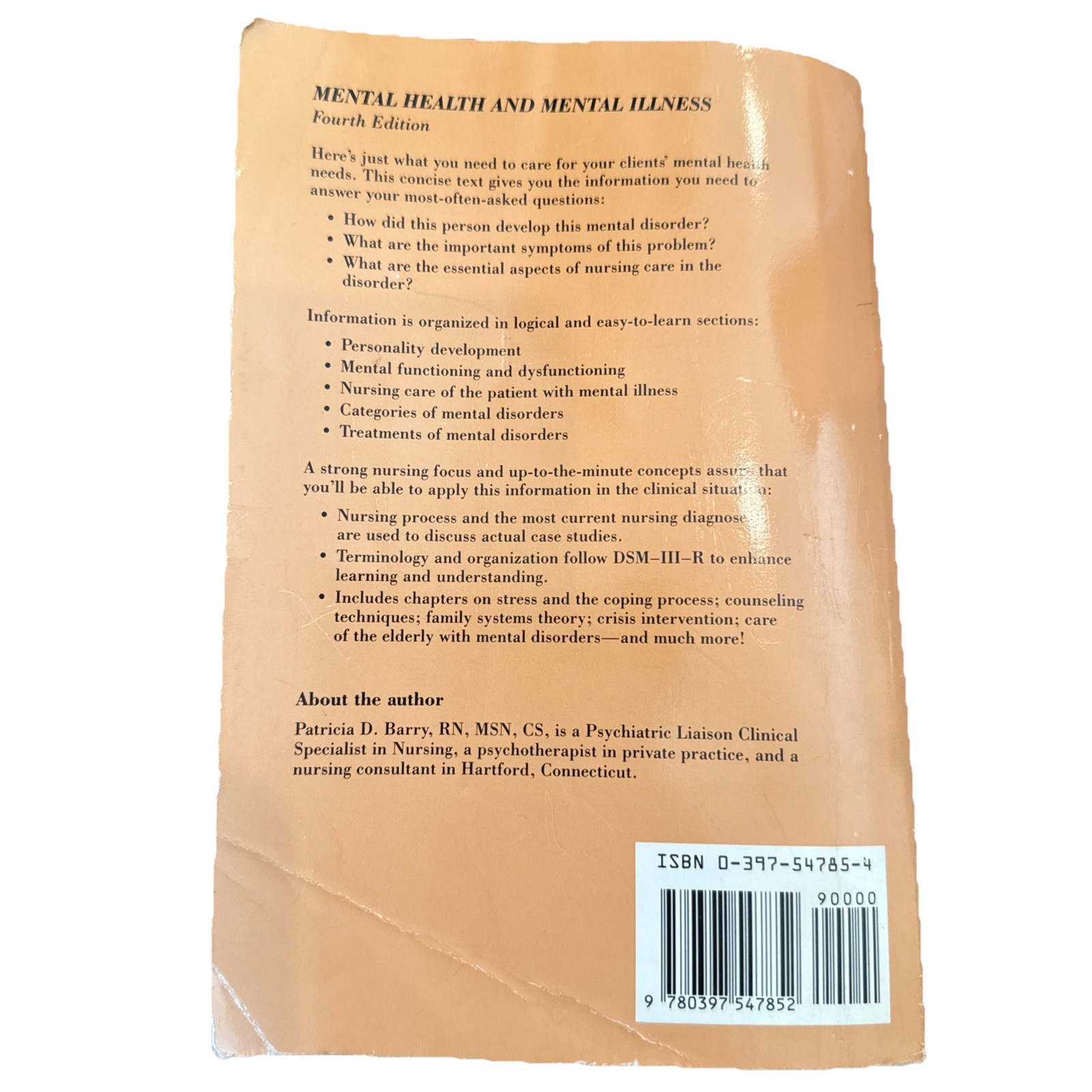 Mental health & Mental Illness, 4th Edition Patricia D. Barry