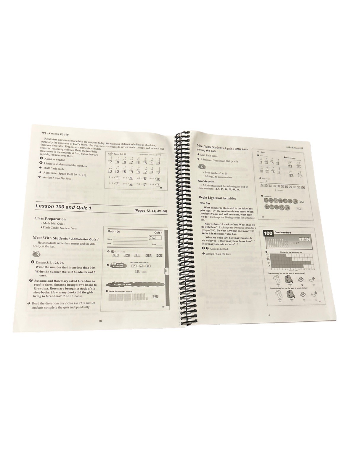 Mathematics 1 Teacher’s Guide 106–110 – Christian Light Education – CLE – Spiral