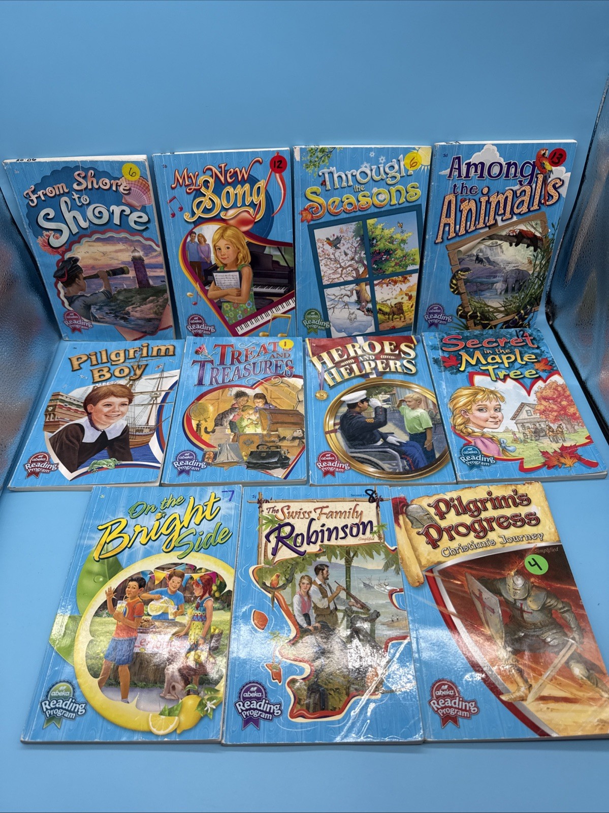 Abeka 3rd Grade Reading Set- 11 Readers-Swiss Family Robinson, Pilgrim Progress
