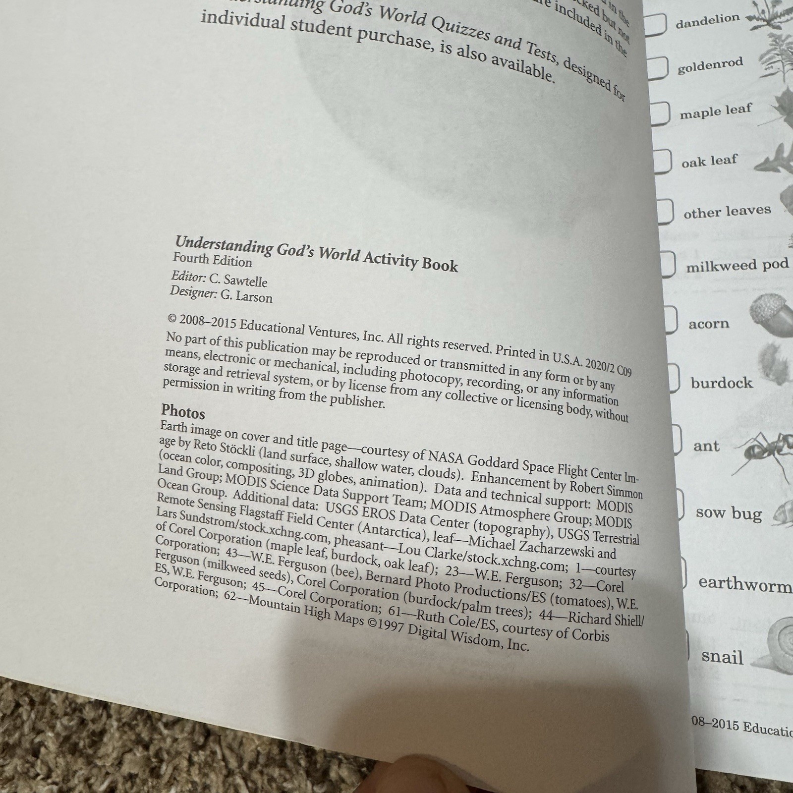 A Beka Understanding God’s World Fourth Edition 3 Book Set of keys, 4th grade