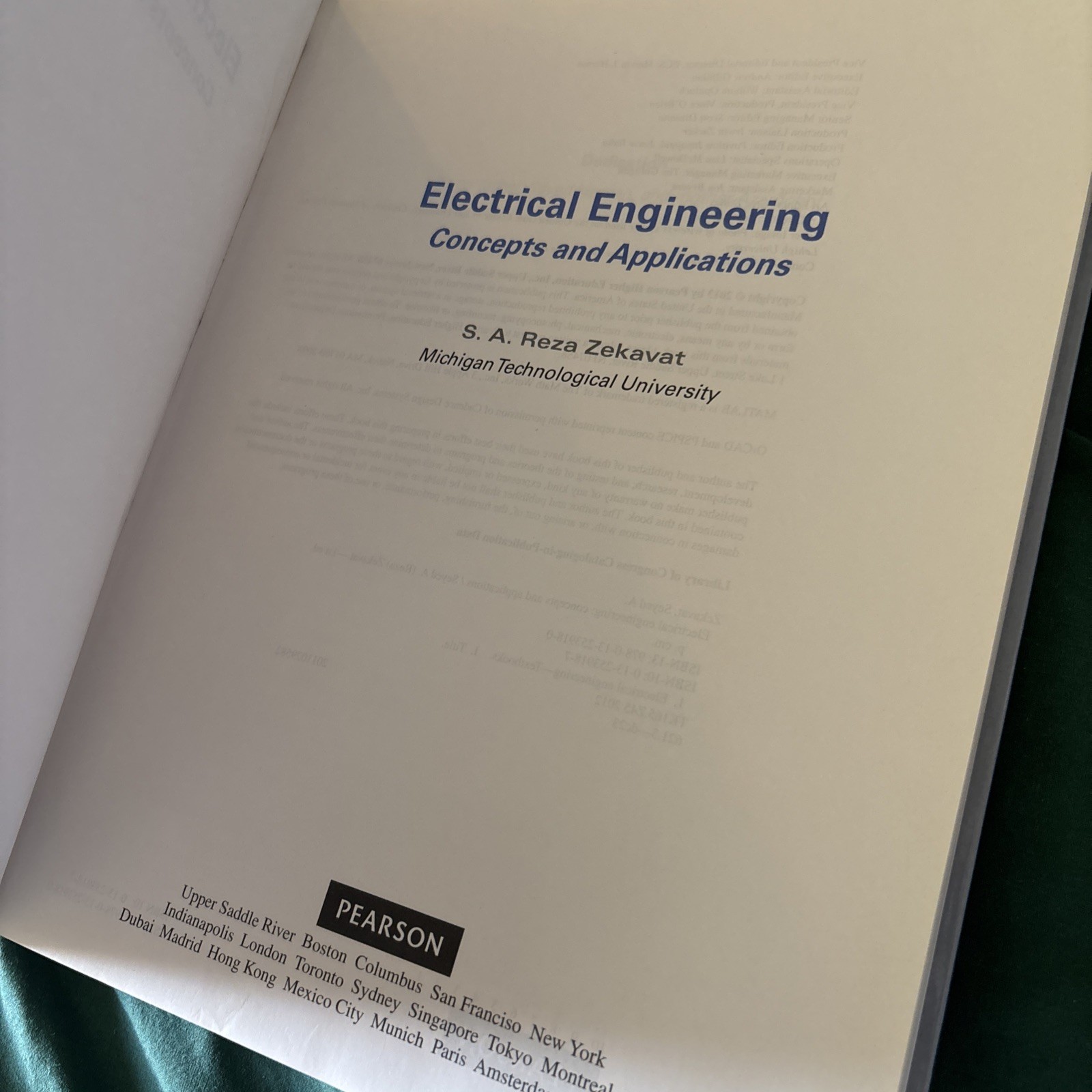 Electrical Engineering : Concepts and Applications by S. A. Zekavat (2012, HC)