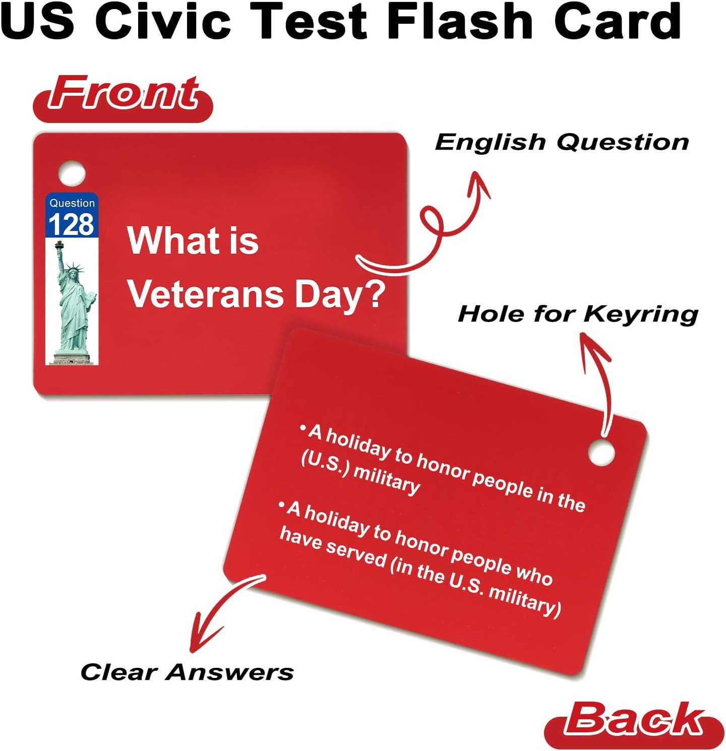 US Citizenship Flash Cards for Naturalization Test,128 USCIS Civics Questions