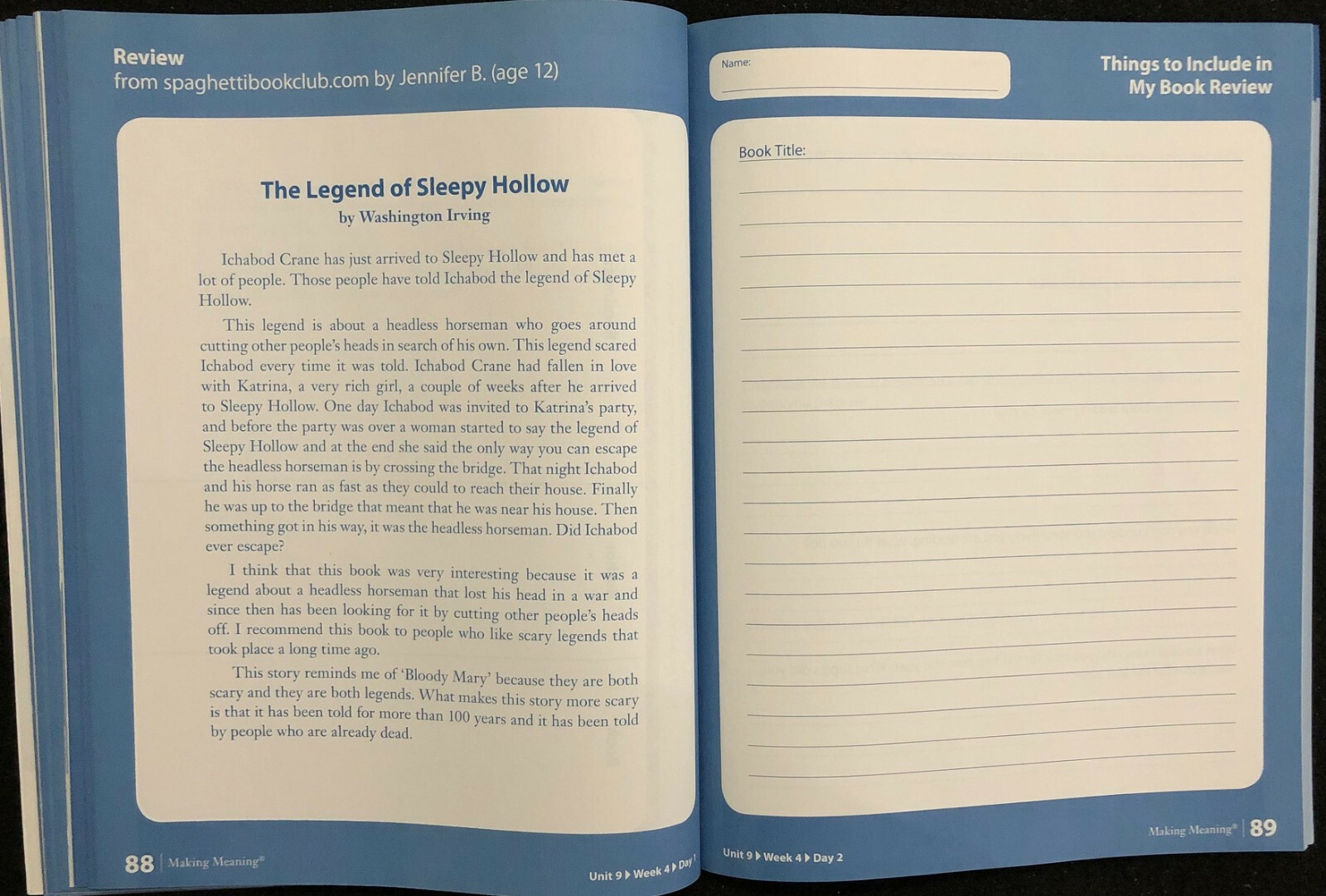 5th – Making Meaning – STUDENT RESPONSE BOOK – 1 Book (2008, 2nd Edition)