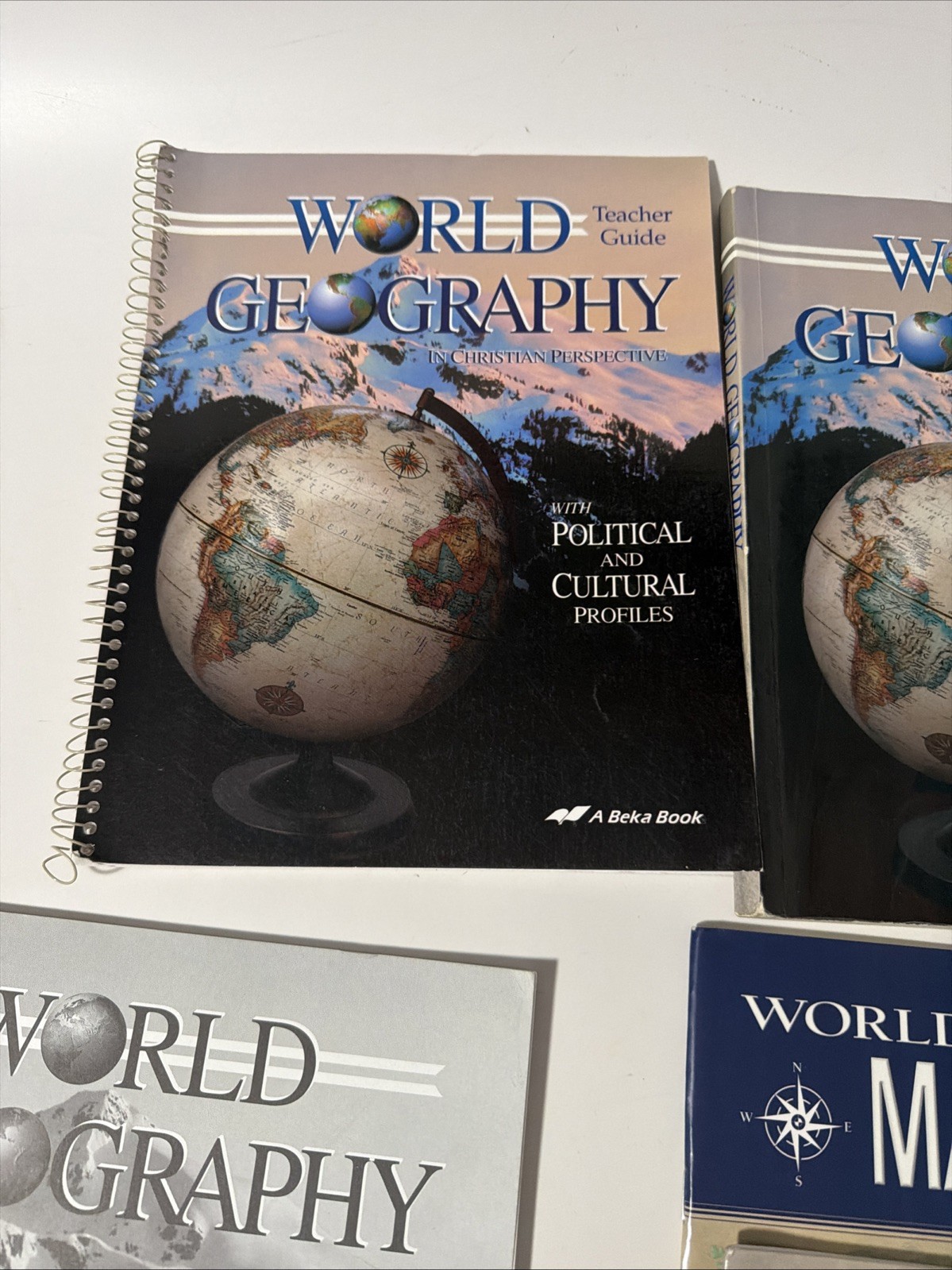 A Beka 6th grade World Geography + Map Studies Set of 6 Books – Test & Keys
