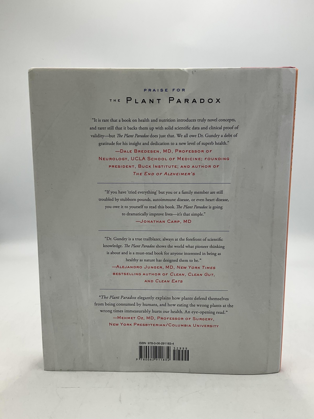 The Plant Paradox Family Cookbook Steven R. Gundry Harper Wave HC 1st Ed 2019