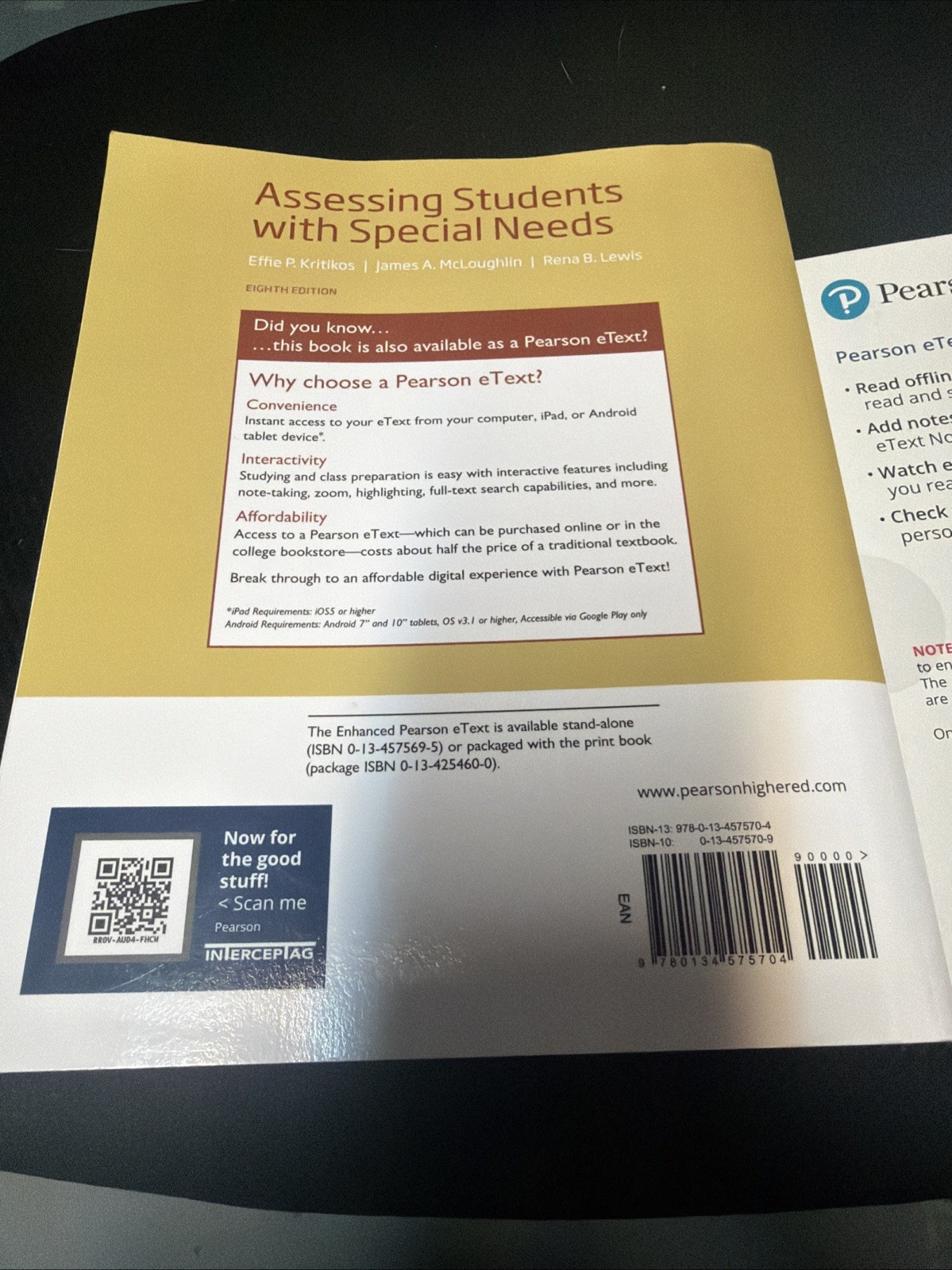 Assessing Students with Special Needs 8th Edition Paperback w/ etext access code