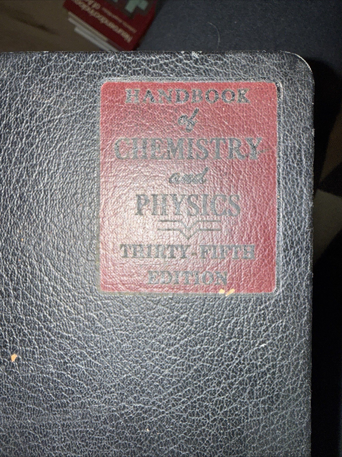 Handbook of Chemistry Physics 35th Ed (1953-1954) Leather Bound CRC Data Vintage