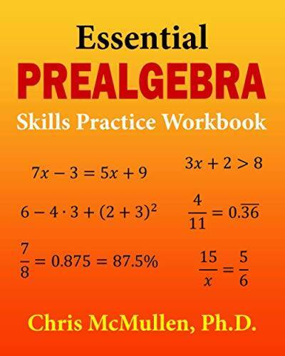 Essential Prealgebra Skills Practice Workbook – Paperback – GOOD
