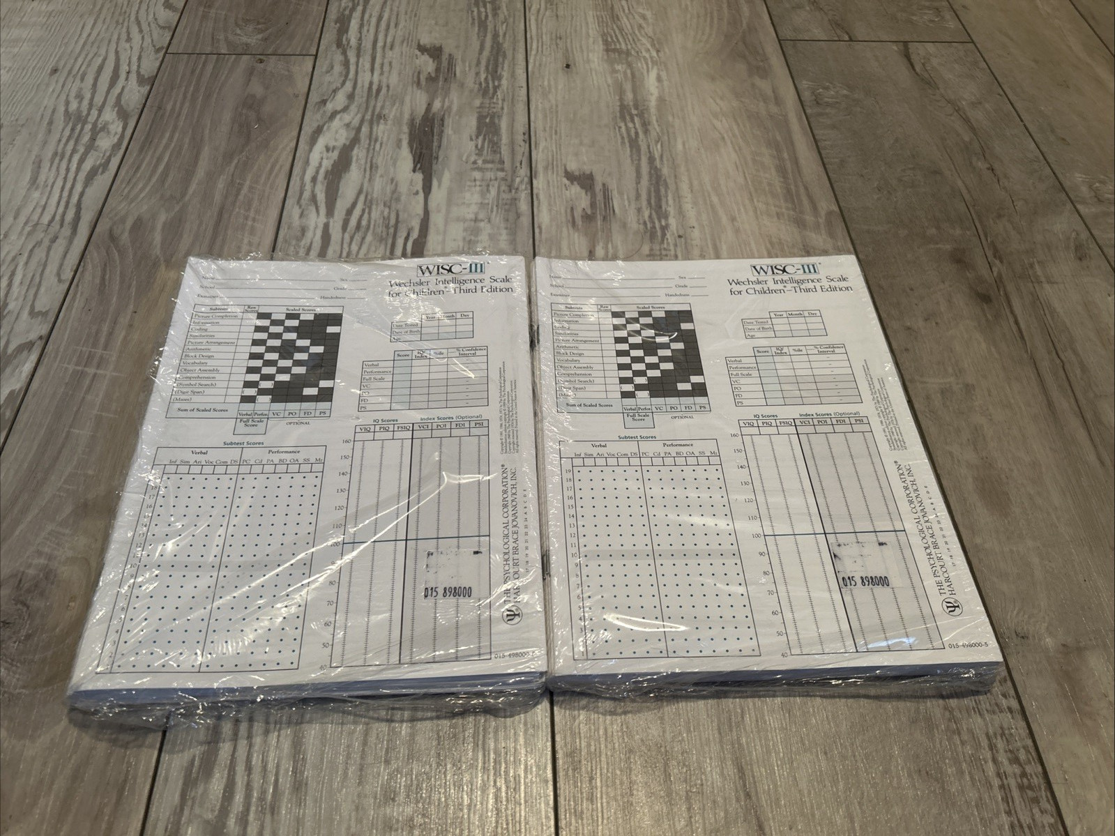 Wechsler Intelligence Scale for Children WISC-III Form (50)