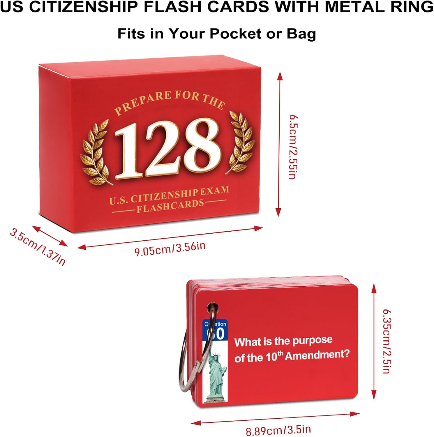 US Citizenship Flash Cards for Naturalization Test,128 USCIS Civics Questions