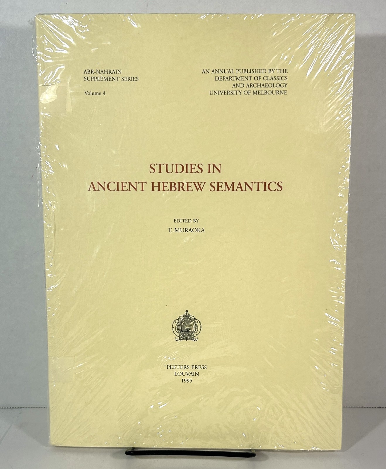 Studies in Ancient Hebrew Semantics 1995 Softcover Peeters