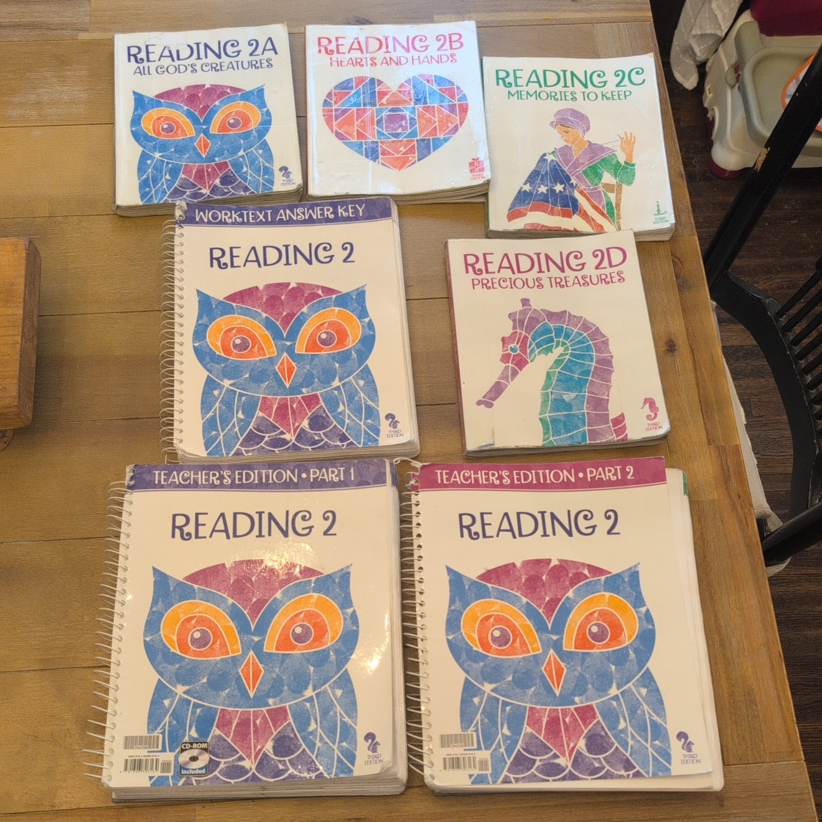 BJU Set of 7 Reading 2A, 2B, 2C & 2D Student Text 3rd Ed Teacher’s Edition+