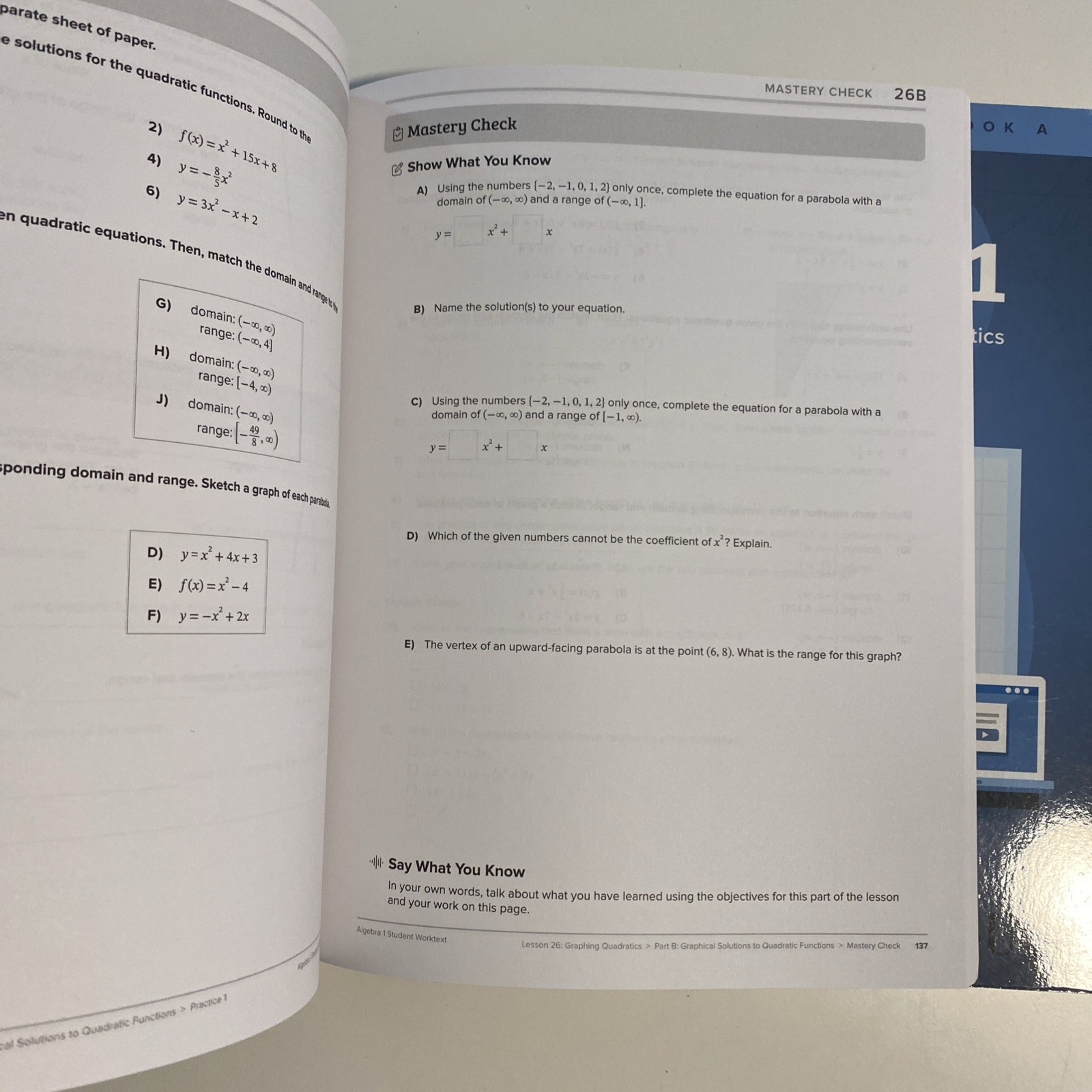 Math U See Algebra 1 Principles Student Worktext Book A & B Plus Test New